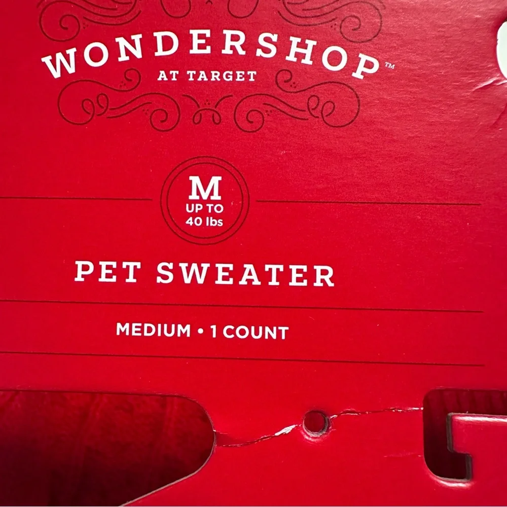 Pet sweater medium up to 40 pounds Red Cowl Neck‎ from Target Wondershop
